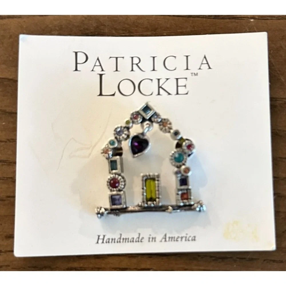 Patricia‎ Locke Signed Pewter Multicolor Swarovski Crystals Habitat for Humanity